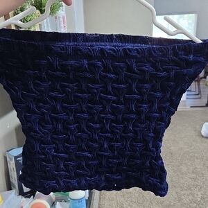 Navy Blue Velvet Textured Tube Top
